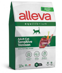Alleva Equilibrium (Аллева Эквилибриум) Sensitive Сухой корм для взрослых кошек с чувствительным пищеварением с олениной 1,5 кг