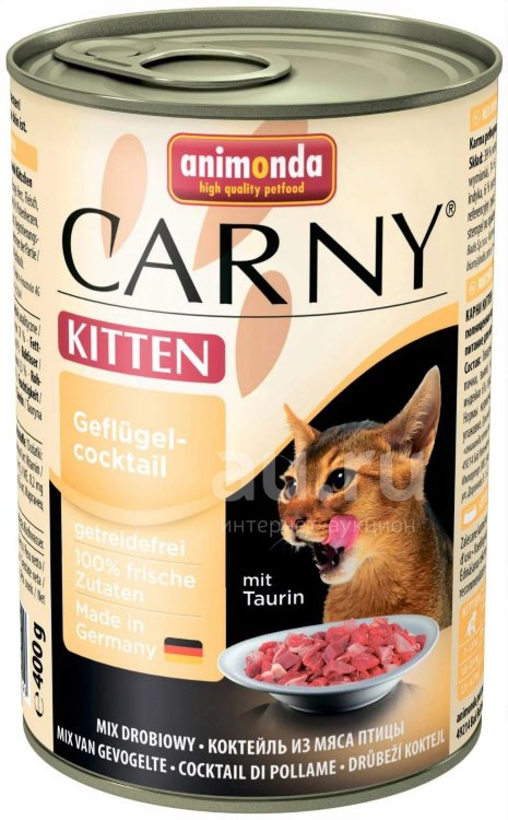 Animonda (Анимонда) Carny Kitten - Корм для котят Коктейль из Мяса домашней Птицы. (Банка) 400 г