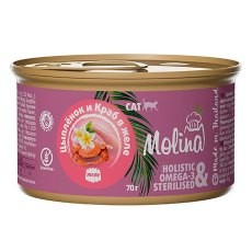 Molina (Молина) Консервы для кошек с цыпленком и крабом в желе 70 г