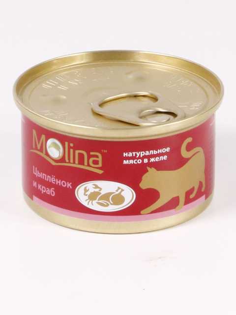 Molina (Молина) Консервы для кошек с цыпленком и крабом в желе 70 г
