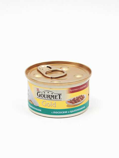 Gourmet (Гурме) Gold - Кусочки в подливке с Лососем и Цыпленком
