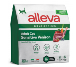 Alleva Equilibrium (Аллева Эквилибриум) Sensitive Сухой корм для взрослых кошек с чувствительным пищеварением с олениной 400 г