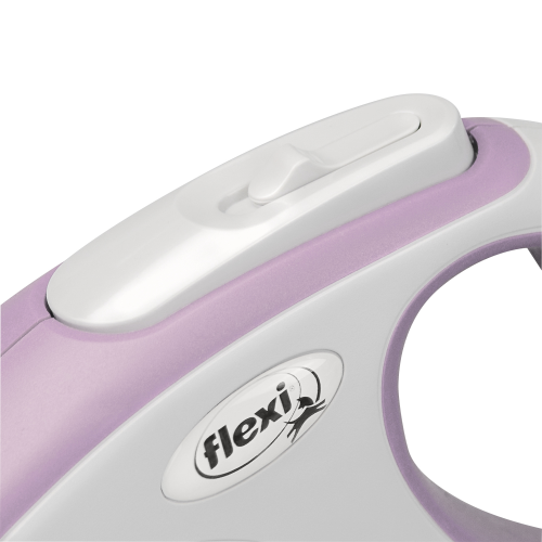 FLEXI New Line Comfort M Рулетка лента 5м/до 25кг серый/розовый