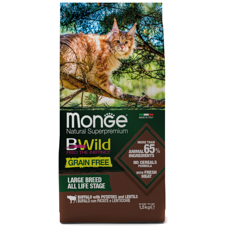 Корм для кунов котят. Сухой корм для кошек Monge Bwild. Monge Cat Bwild для крупных кошек из мяса буйвола. Monge Bwild для кошек крупных пород сухой.