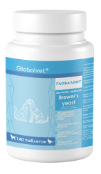 Globalvet (Глобалвет) Brewer's yeast Глобалвит Пищевая добавка для собак и кошек Пивные дрожжи 140 табл