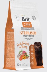 Brit Care (Брит Кэа) Sterilised Weight Control Сухой корм для стерилизованных кошек и кастрированных котов для контроля веса с морской рыбой и индейкой 1,5 кг 