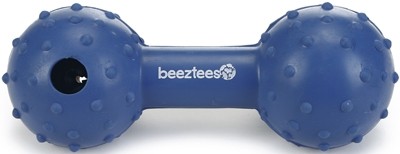 Beeztees Игрушка для собак Гантель с колокольчиком голубая резина 11,5 см