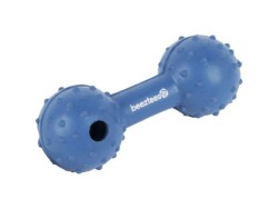 Beeztees Игрушка для собак Гантель с колокольчиком голубая резина 11,5 см