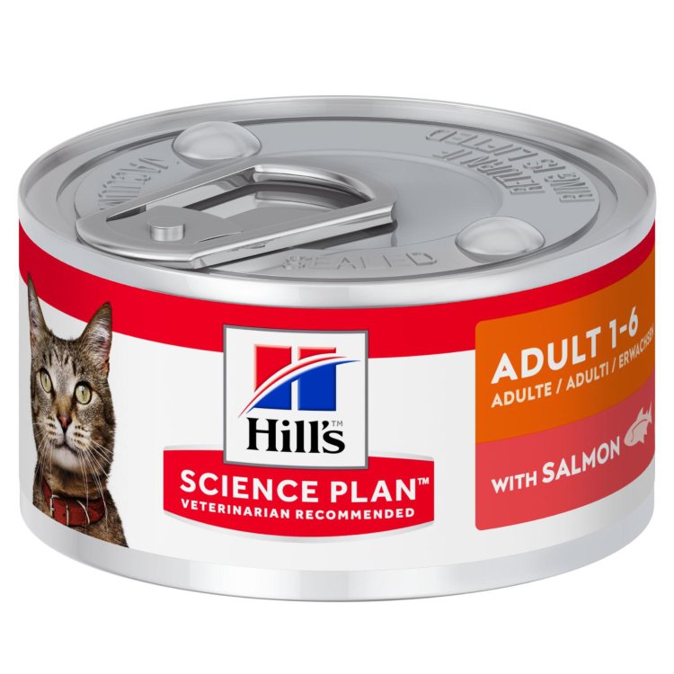 Hills (Хиллс) Science Plan Feline Adult Optimal Care Salmon - Корм для кошек с Лососем (Банка)