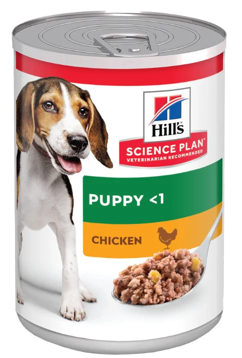 Hills (Хиллс) Science Plan Canine Puppy Savoury Chicken - Корм для щенков с Курицей (Банка) 370 гр