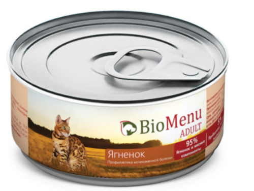 Bio menu (Био меню) Adult Консервы для взрослых кошек с ягненком в паштете 100 г