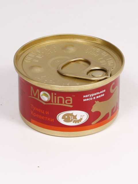 Molina (Молина) Консервы для кошек с тунцом и креветками в соусе 70 г