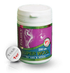Polidex Super Wool (Полидекс Супер Вул) Витамины для кожи и шерсти для кошек 200 табл