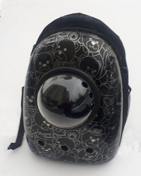 Рюкзак-переноска "Астронавт" черная с принтом