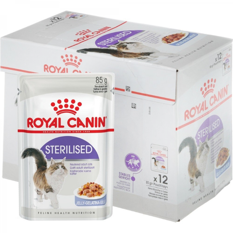 Royal Canin (Роял Канин) Sterilised (Gelee) - Влажный корм для стерилизованных кошек в Желе (Пауч) 85г*5шт
