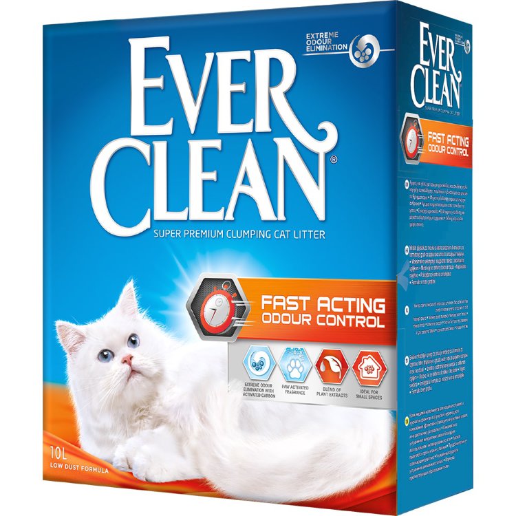 Ever Clean Fast Acting - Наполнитель комкующийся для нескольких кошек 10л