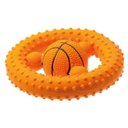 ZOO ONE - Игрушка для собак латексная "Баскетбольный руль" 12см