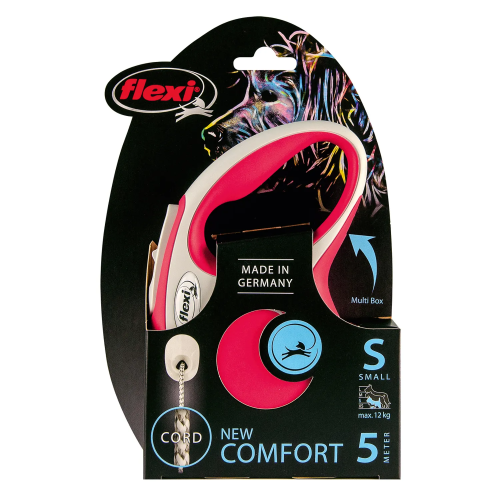 FLEXI New Line Comfort S Рулетка трос 5м/до 12кг серый/красный