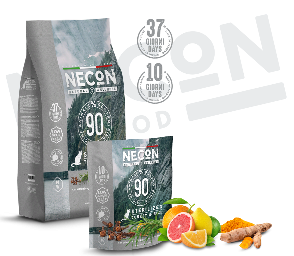 Necon корм для кошек. Necon беззерновой, индейка, с горошком 12 кг. Корм для кошек sterilized turkey