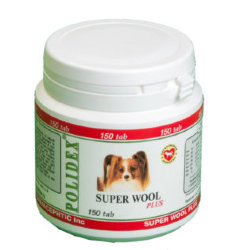 Polidex Super Wool plus (Полидекс Супер Вул плюс) Витамины для кожи и шерсти для собак 150 табл