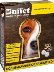 Buffet Поливитаминное лакомство для собак старше 7 лет 50 шт 