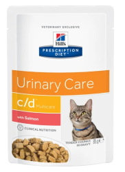 Hill's (Хиллс) Prescription Diet C/d Пауч лечебный для кошек при мочекаменной болезни МКБ с лососем 85 г