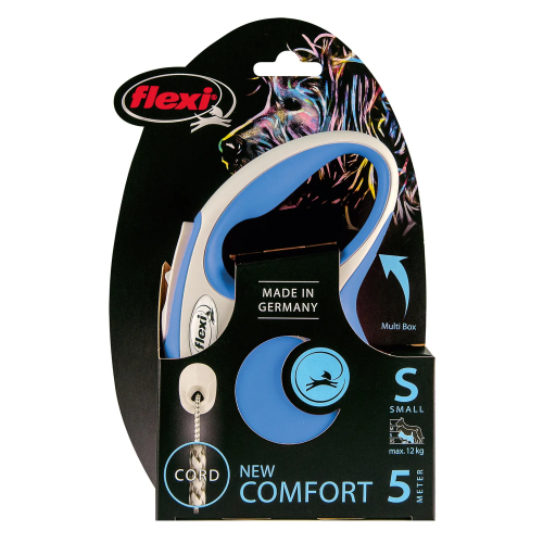 FLEXI New Line Comfort S Рулетка трос 5м/до 12кг серый/синий