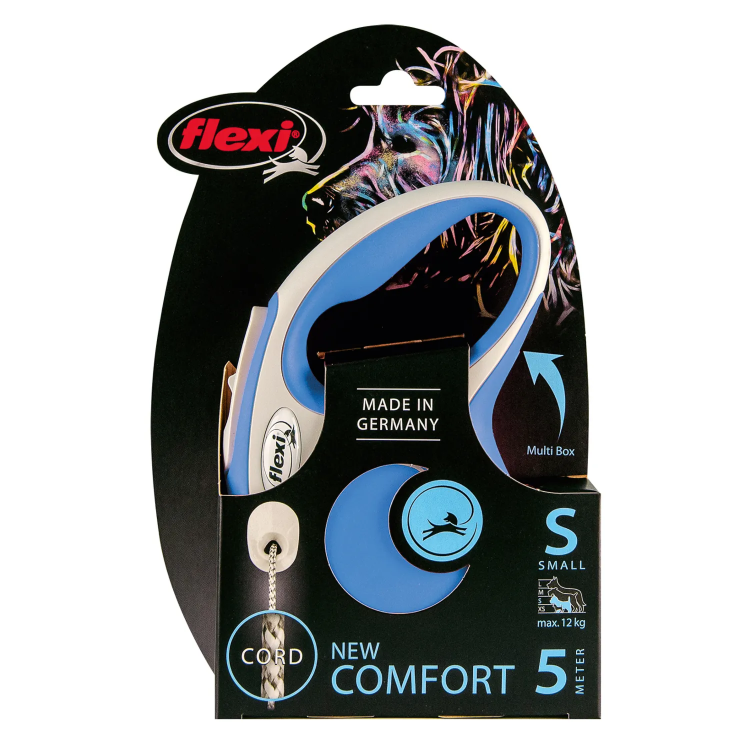 FLEXI New Line Comfort S Рулетка трос 5м/до 12кг серый/синий
