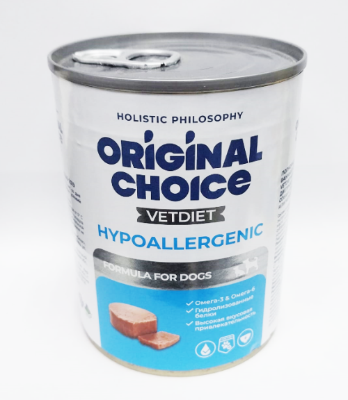 Original Choice VetDiet Hypoallergenic Консервы для собак с пищевой аллергией и непереносимостью 340 г