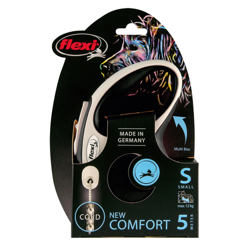 FLEXI New Line Comfort S Рулетка трос 5м/до 12кг серый/черный