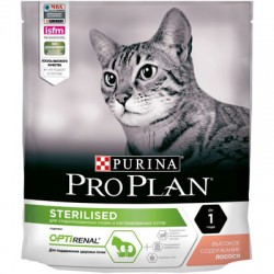 Pro Plan (ПроПлан) Sterilised Salmon - Сухой корм для кастрированных котов и стерилизованных кошек с Лососем 400 г