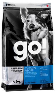 GO! REFRESH + RENEW Canine Diet: Chicken Recipe сух.д/щенков и собак с Курицей 11,35кг.