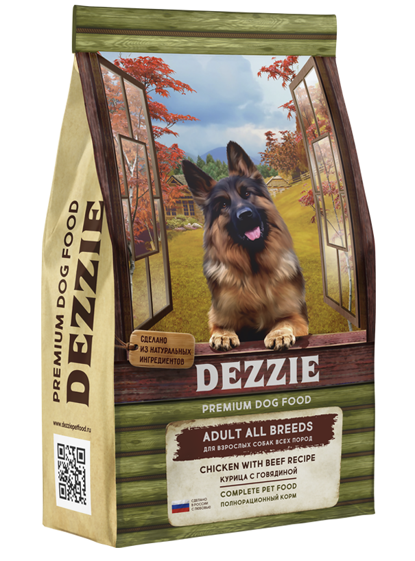 Dezzie (Дэзи) Adult All Breed Сухой корм для взрослых собак всех пород с курицей и говядиной 3 кг