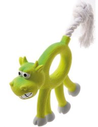 ZOO ONE - Игрушка для собак латексная "Корова с канатным хвостом" 12см