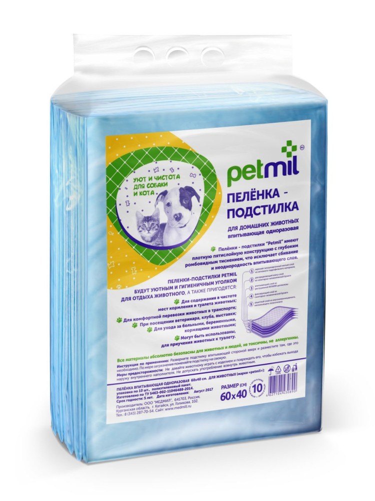 Petmil Пеленка-подстилка 60*40 30 шт