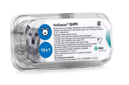 Нобивак (Nobivac) DHPPi - вакцина против чумы плотоядных, парвовирусного энтерита, гепатита и парагриппа 1 мл 