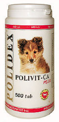 POLIDEX Polivit-Ca plus (Полидекс Поливит-Кальций плюс) - Витамины д/собак 500таб