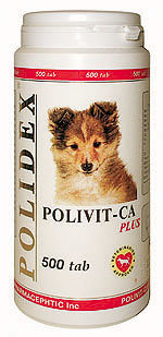 Polidex Polivit-Ca plus (Полидекс Поливит-Кальций плюс) Витамины для собак 500 табл