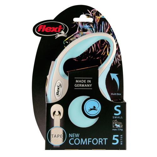 FLEXI New Line Comfort S Рулетка лента 5м/до 15кг серый/голубой