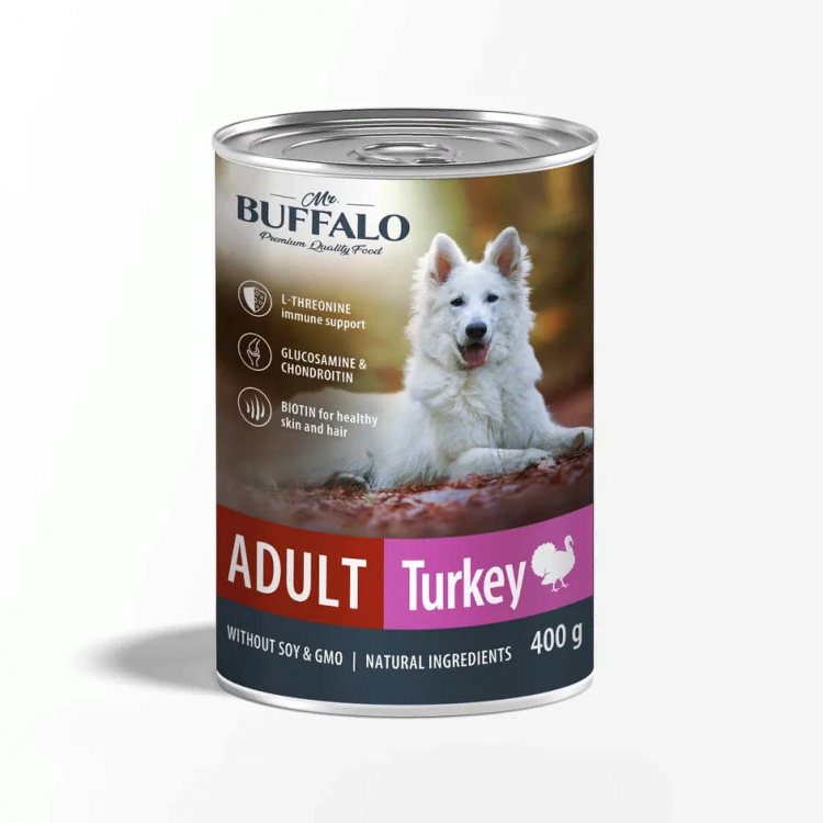 BUFFALO (Буффало) Adult Консервы д/собак Индейка 400г