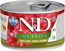 Farmina N&D (Фармина НД) Quinoa Mini Консервы беззерновые для собак мелких пород с уткой, киноа и кокосом 140 г