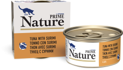 Prime nature консервы для кошек Тунец с сурими в желе 85 г