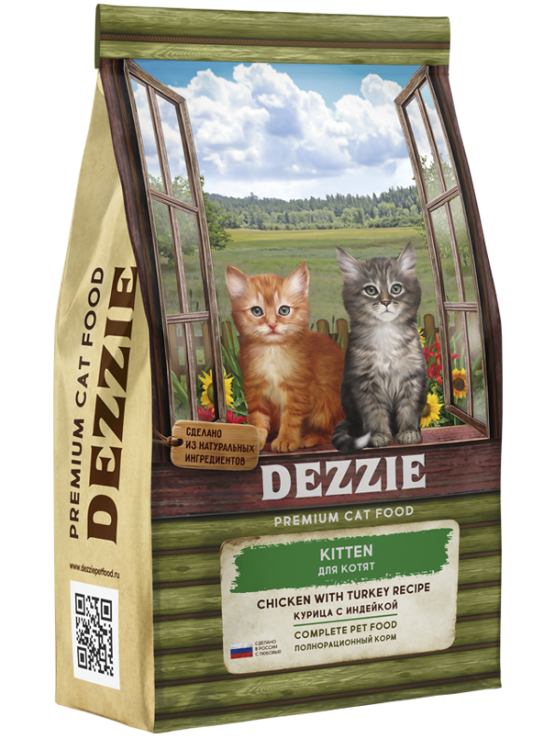 Dezzie (Дэзи) Kitten Сухой корм для котят с курицей и индейкой 400 г