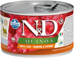 Farmina N&D (Фармина НД) Quinoa Mini Консервы беззерновые для собак мелких пород с сельдью, киноа и кокосом 140 г