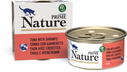 Prime (Прайм) Nature Консервы для взрослых кошек с тунцом и креветками в желе 85 г