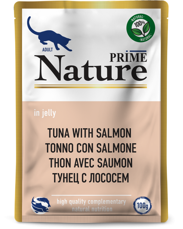 Prime (Прайм) Nature Пауч для взрослых кошек с тунцом и лососем в желе 100 г