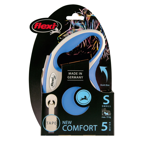 FLEXI New Line Comfort S Рулетка лента 5м/до 15кг серый/синий
