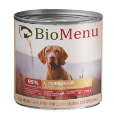 Bio menu (Био меню) Консервы для собак Говядина в желе 750 г