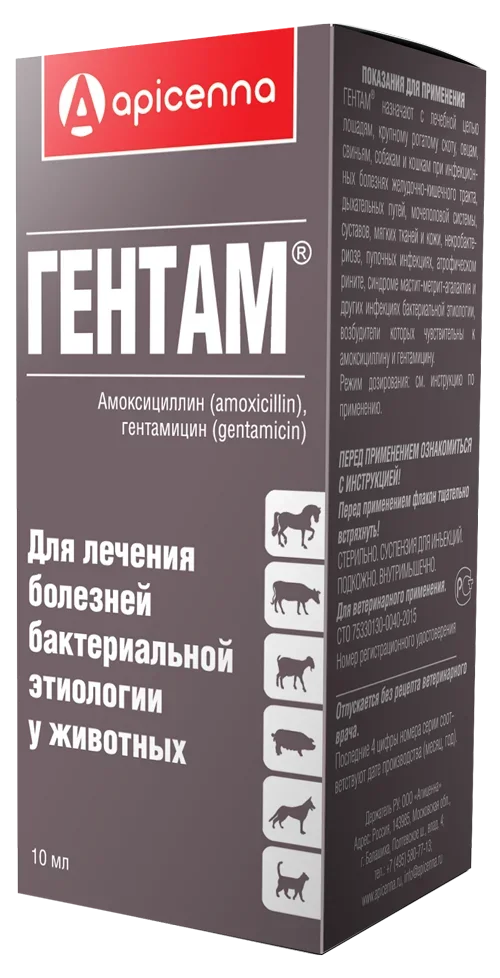 Гентам - Препарат при болезнях бактериальной этиологии, 10 мл