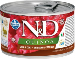 Farmina N&D (Фармина НД) Quinoa Mini Консервы беззерновые для собак мелких пород с олениной, киноа и кокосом 140 г
